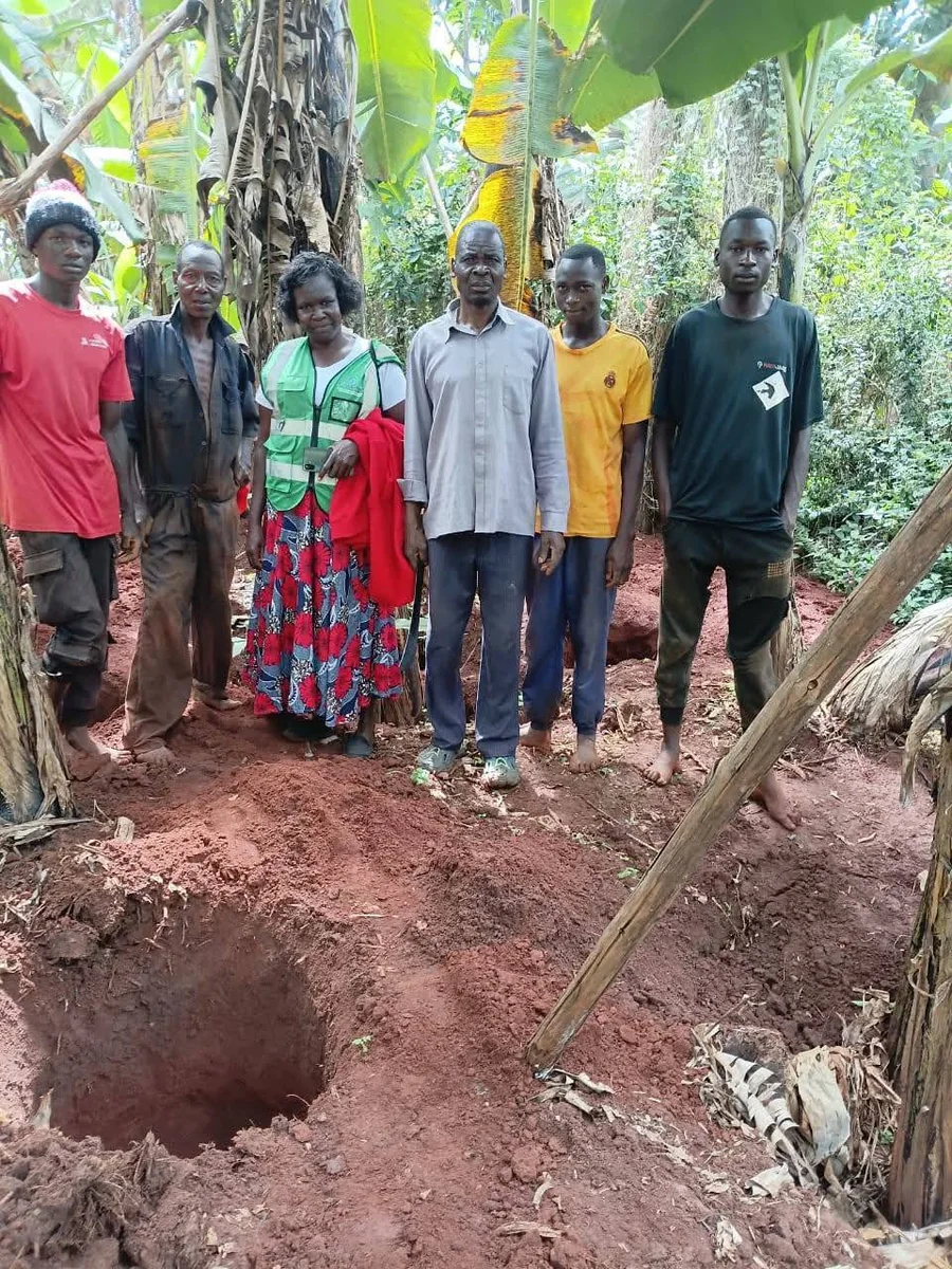 Farmer Family at Coffee Planting Site