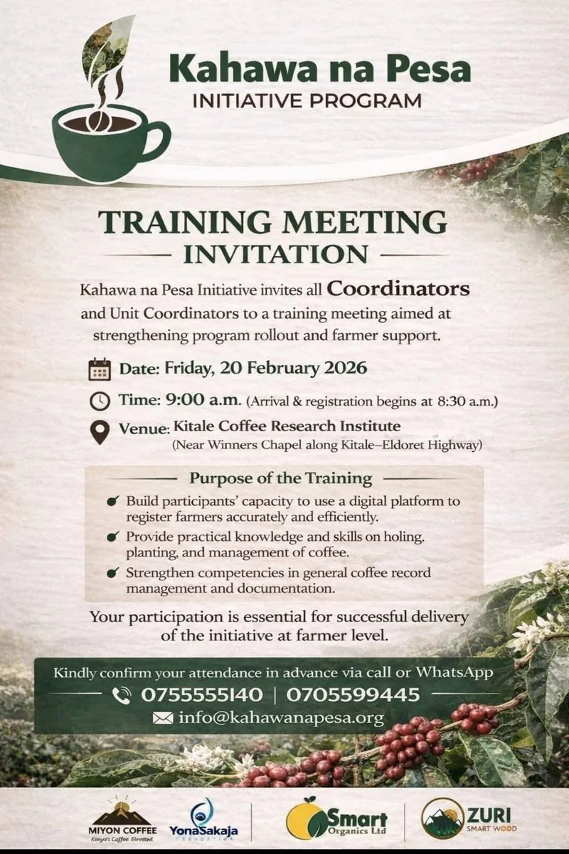 Coordinator Training Meeting Invitation