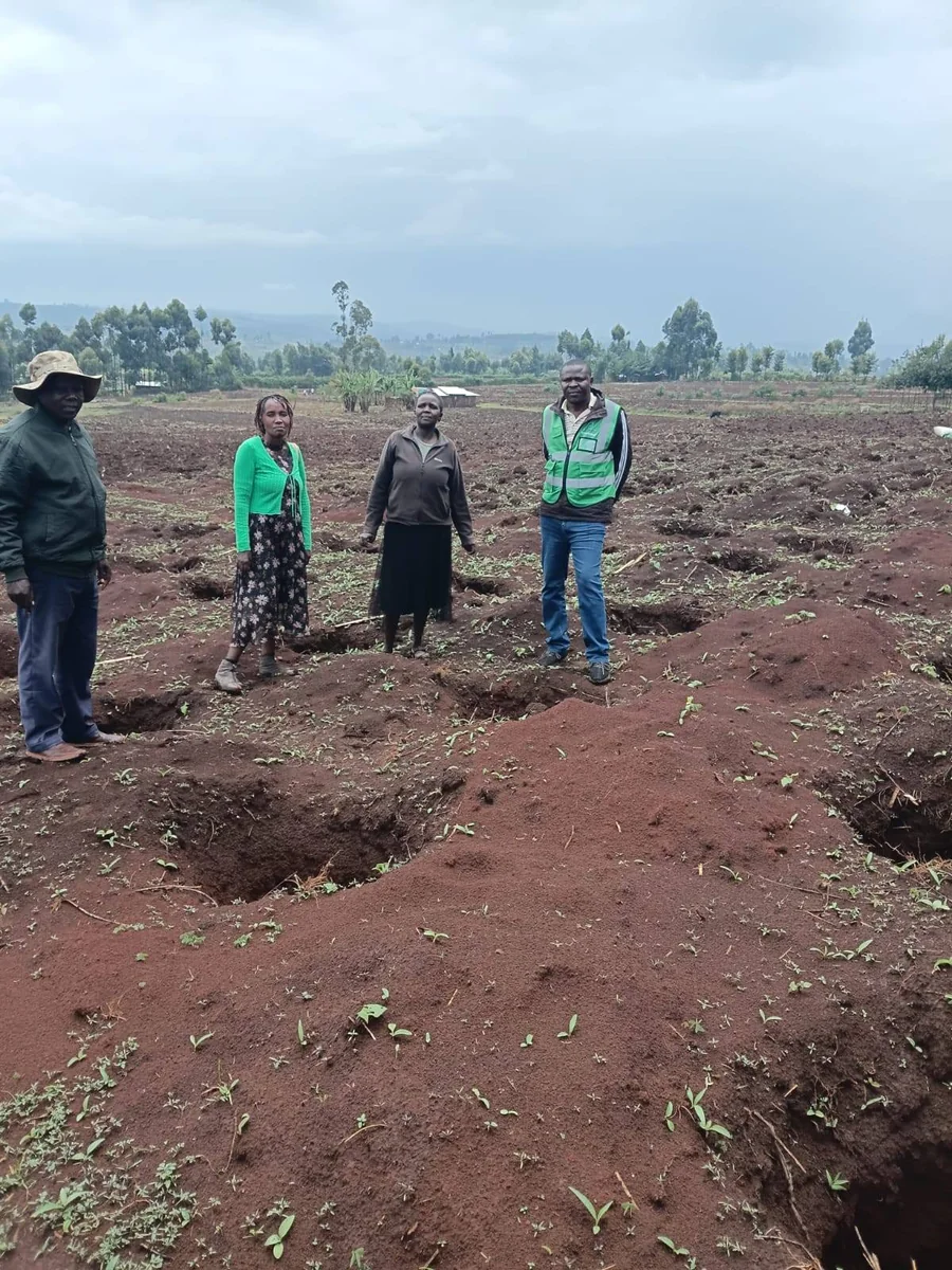 Farmers at Coffee Planting Site